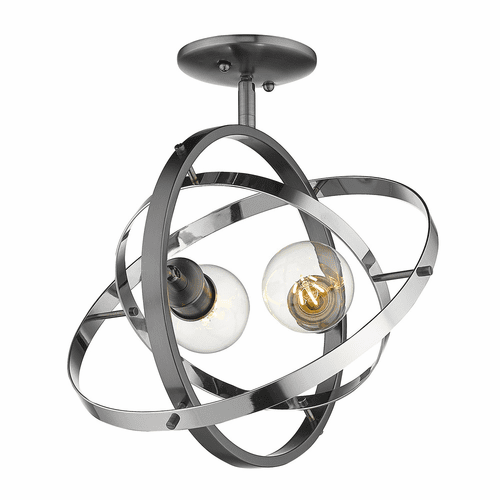 Golden Atom Semi-Flush - Brushed Steel - 7936-SF BS-CH-CH