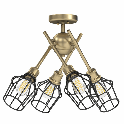 Golden Axel 4-LT Semi-Flush (with shades) - Olympic Gold - 1945-SF OG-WIRE-BLK
