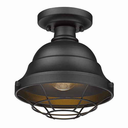 Golden Bartlett 1-LT Outdoor Semi-Flush - Natural Black (UV) - 7316-OSF NB