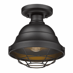 Golden Bartlett 1-LT Outdoor Semi-Flush - Natural Black (UV) - 7316-OSF NB