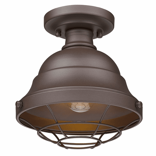 Golden Bartlett 1-LT Outdoor Semi-Flush - Textured Bronze (UV) - 7316-OSF TBZ