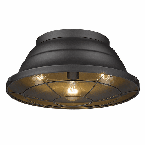 Golden Bartlett 3-LT Flush Mount - Natural Black (UV) - 7316-OFM NB