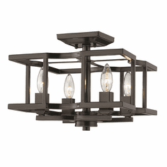 Golden Bellare 4-LT Semi-Flush - Matte Black - 7151-SF BLK