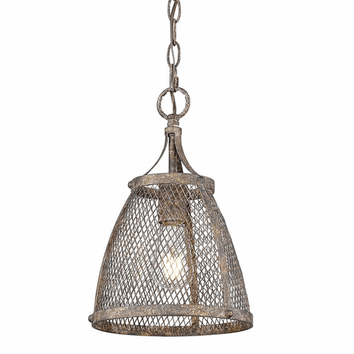 Golden Calgary 1-LT Mini Pendant - Pebbled Rust - 7019-M1L PR