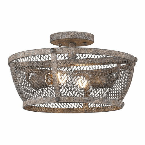 Golden Calgary 2-LT Semi-Flush - Pebbled Rust - 7019-SF PR