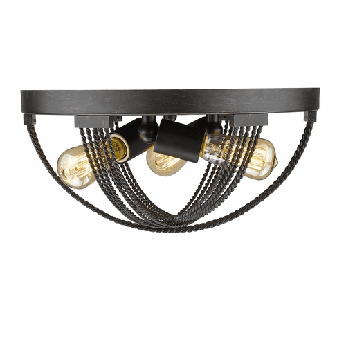Golden Carter Flush Mount - Aged Bronze - 7001-FM ABZ
