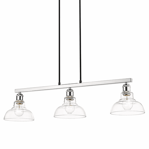 Golden Carver 3-LT Linear Pendant - Chrome - 0305-LP CH-CLR