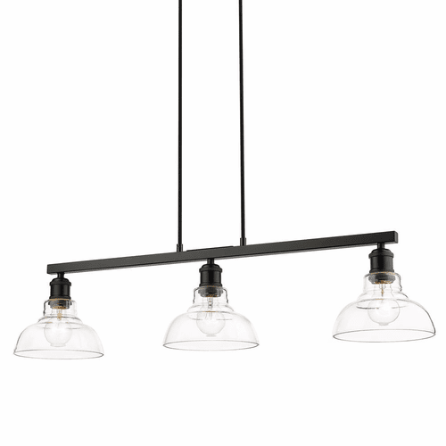 Golden Carver 3-LT Linear Pendant - Matte Black - 0305-LP BLK-CLR