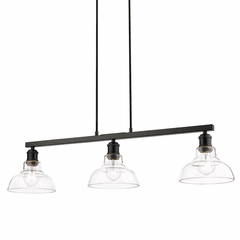 Golden Carver 3-LT Linear Pendant - Matte Black - 0305-LP BLK-CLR