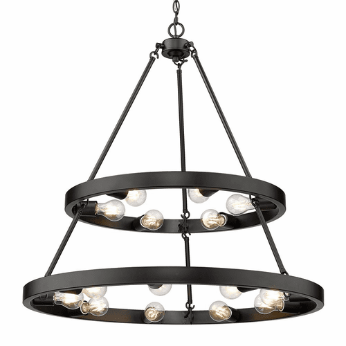 Golden Castile 15-LT Chandelier - Matte Black - 1019-69 BLK