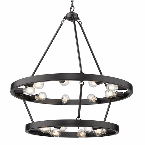 Golden Castile 15-LT Chandelier - Matte Black - 1019-96 BLK