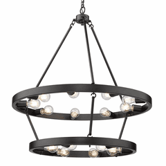 Golden Castile 15-LT Chandelier - Matte Black - 1019-96 BLK