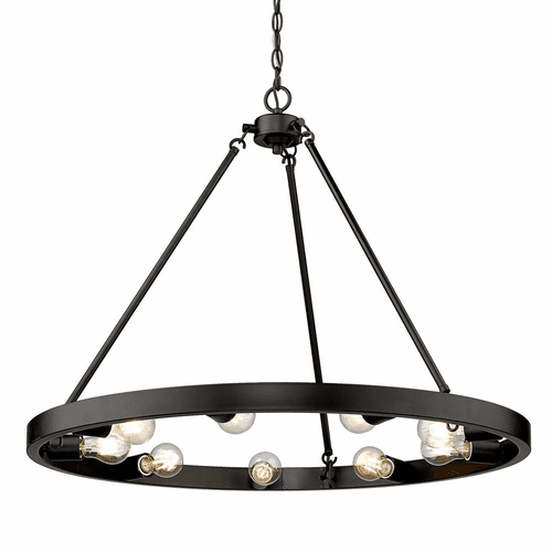 Golden Castile 9-LT Chandelier - Matte Black - 1019-9 BLK