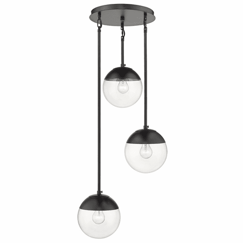 Golden Dixon 3-LT Pendant - Matte Black - 3219-3P BLK-BLK