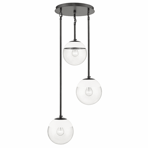 Golden Dixon 3-LT Pendant - Matte Black - 3219-3P BLK-WHT