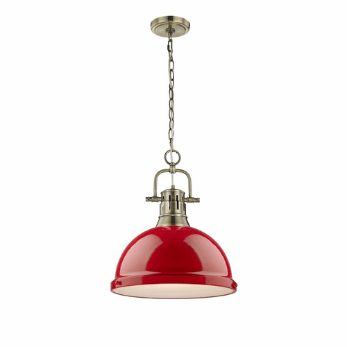 Golden Duncan 1-LT Pendant with Chain - Aged Brass - 3602-L AB-RD