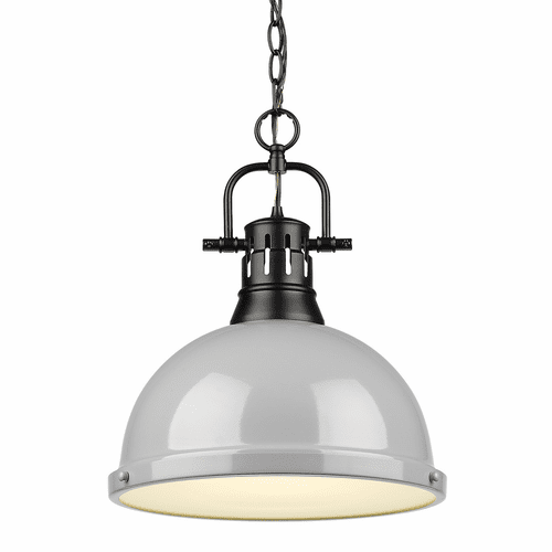 Golden Duncan 1-LT Pendant with Chain - Matte Black - 3602-L BLK-GY