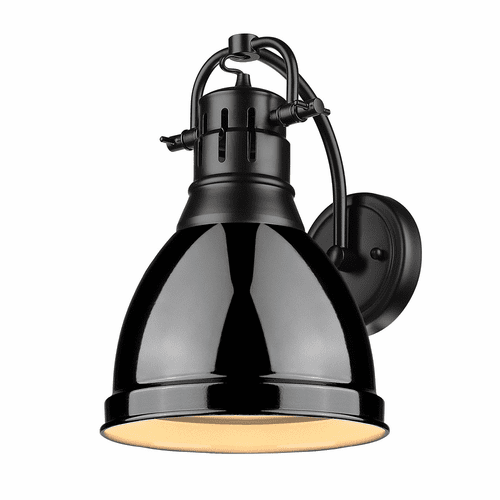 Golden Duncan 1-LT Wall Sconce - Matte Black - 3602-1W BLK-BK