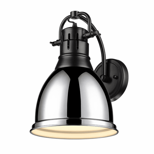 Golden Duncan 1-LT Wall Sconce - Matte Black - 3602-1W BLK-CH