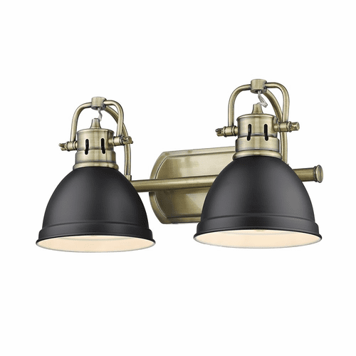Golden Duncan 2-LT Bath Vanity - Aged Brass - 3602-BA2 AB-BLK