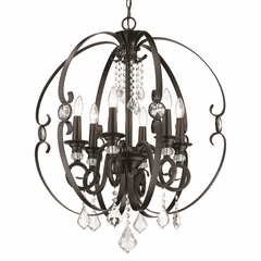 Golden Ella 6-LT Chandelier - Matte Black - 1323-6 BLK Golden Ella 6-LT Chandelier - Matte Black - 1323-6 BLK