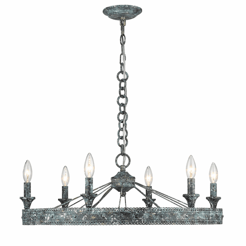 Golden Ferris 6-LT Chandelier - Blue Verde Patina - 7856-6 VP