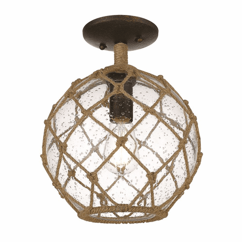 Golden Haddoc 1-LT Semi-Flush - Burnished Chestnut - 1092-SF BC-SD