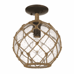 Golden Haddoc 1-LT Semi-Flush - Burnished Chestnut - 1092-SF BC-SD