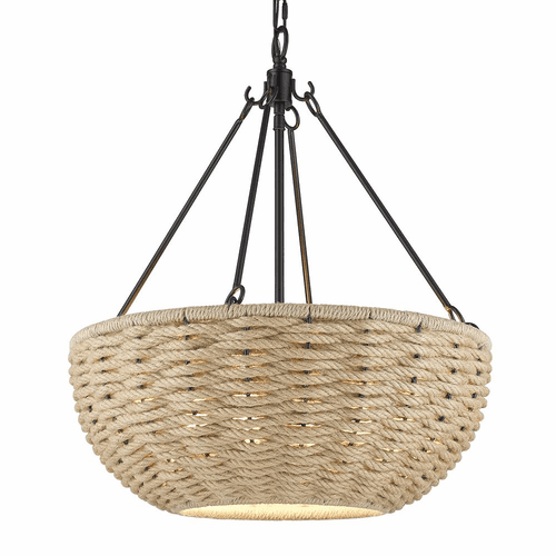 Golden Hathaway 4-LT Pendant - Matte Black - 1073-4P BLK