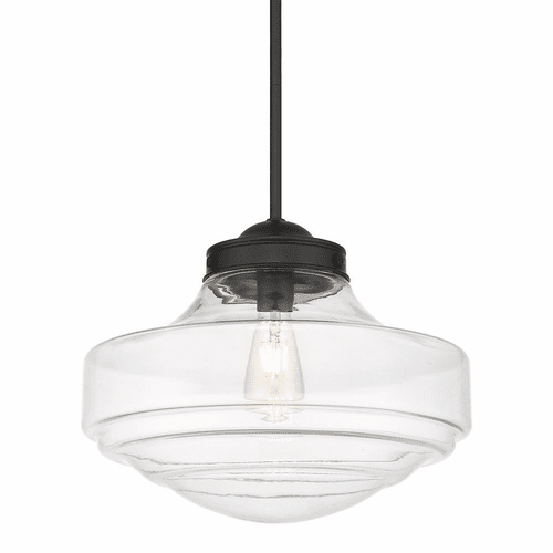 Golden Ingalls 1-LT Large Pendant - Matte Black - 0508-L BLK-CLR