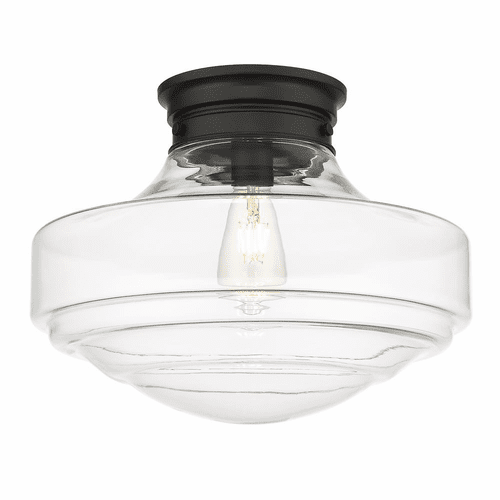 Golden Ingalls 1-LT Large Semi-Flush - Matte Black - 0508-LSF BLK-CLR