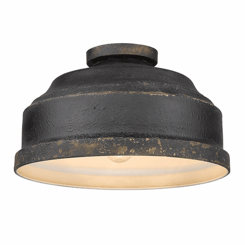 Golden Keating 3-LT Flush Mount - Antique Black Iron - 0806-FM ABI
