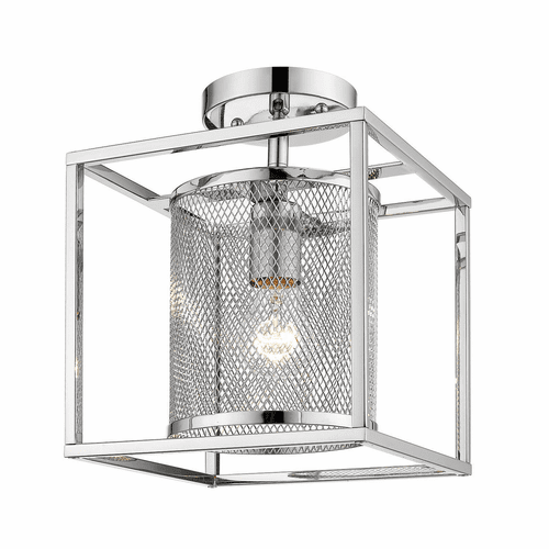 Golden London 1-LT Semi-Flush with outer cage - Chrome - 2245-1SF CH-CH