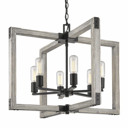 Golden Lowell 6-LT Chandelier - Matte Black - 7808-6 BLK