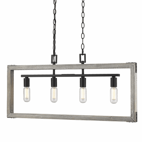 Golden Lowell Linear Pendant - Matte Black - 7808-4LP BLK