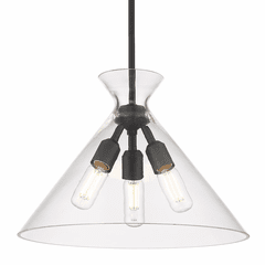 Golden Malta 3-LT Pendant - Matte Black - 0511-3P BLK-CLR