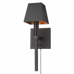 Golden Messina 1-LT Wall Sconce - Matte Black - 5905-1W BLK-BLK