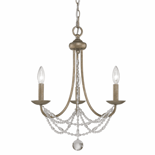 Golden Mirabella 3-LT Mini Chandelier - Golden Aura - 7644-M3 GA