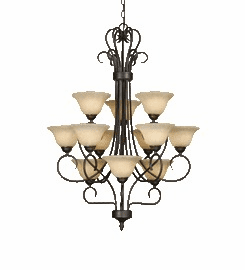 Golden Multi-Family 3 Tier - 12-LT Chandelier - Rubbed Bronze - 7623 RBZ-TEA