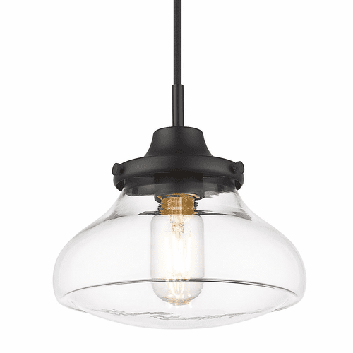 Golden Nash 1-LT Small Pendant - Matte Black - 3419-S BLK-CLR