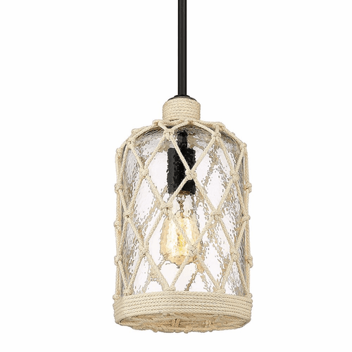 Golden Nassau 1-LT Mini Pendant - Matte Black - 1090-M1L BLK-HCG