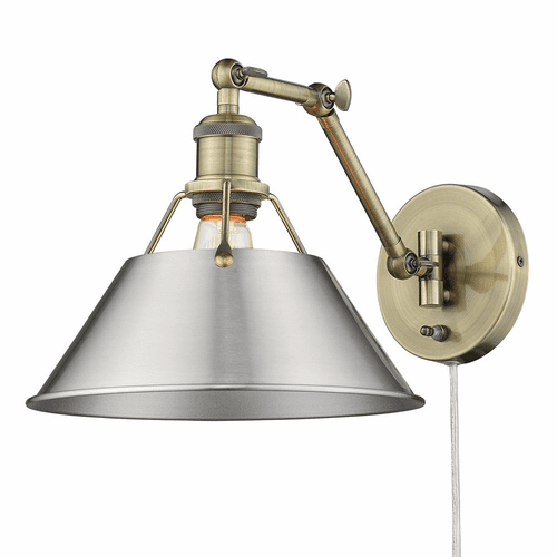 Golden Orwell 1-LT Articulating Wall Sconce - Aged Brass - 3306-A1W AB-PW