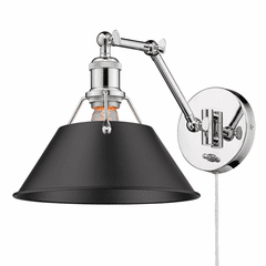 Golden Orwell 1-LT Articulating Wall Sconce - Chrome - 3306-A1W CH-BLK