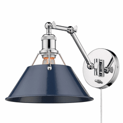 Golden Orwell 1-LT Articulating Wall Sconce - Chrome - 3306-A1W CH-NVY