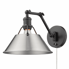 Golden Orwell 1-LT Articulating Wall Sconce - Matte Black - 3306-A1W BLK-PW