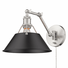 Golden Orwell 1-LT Articulating Wall Sconce - Pewter - 3306-A1W PW-BLK