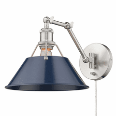 Golden Orwell 1-LT Articulating Wall Sconce - Pewter - 3306-A1W PW-NVY