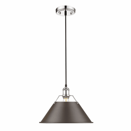 Golden Orwell 14" 1-LT Pendant - Chrome - 3306-L CH-RBZ
