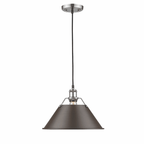 Golden Orwell 14" 1-LT Pendant - Pewter - 3306-L PW-RBZ