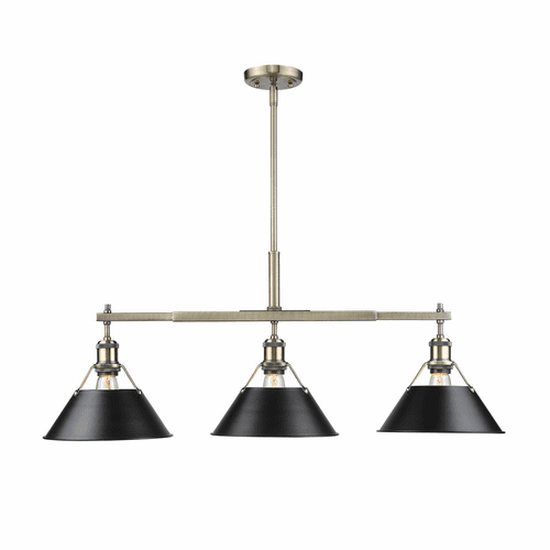 Golden Orwell Linear Pendant - Aged Brass - 3306-LP AB-BLK